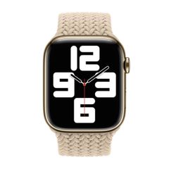 Apple Gevlochten solobandje Apple Watch | 44/45/46/49 mm - Maat 6 - Beige