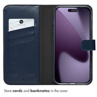 Selencia Genuine Leather Book Case Apple iPhone 17 Pro Max - Blue