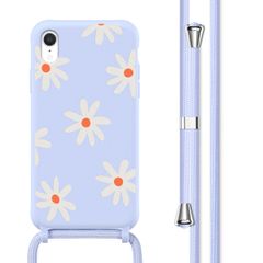 imoshion Siliconen design hoesje met koord iPhone Xr - Lila Flower Distance