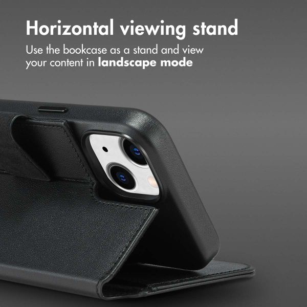 Accezz 2-in-1 Leather Bookcase with MagSafe Apple iPhone 14 - Onyx Black
