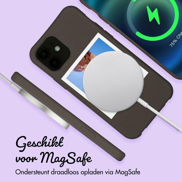 Gepersonaliseerd Color Backcover MagSafe met afneembaar koord en polaroid  iPhone 12 Pro - Black Coffee