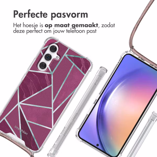 imoshion Design hoesje met koord Samsung Galaxy A54 (5G) - Bordeaux Graphic