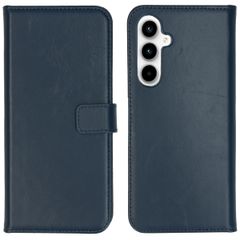 Selencia Echt Leren Bookcase Samsung Galaxy A35 - Donkerblauw