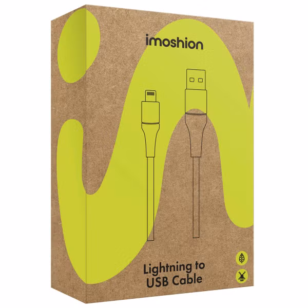imoshion Lightning naar USB kabel - Non-MFi - Gevlochten textiel - 2 meter - Wit