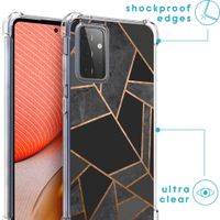 imoshion Design hoesje met koord voor Samsung Galaxy A72 - Grafisch Koper - Zwart / Goud