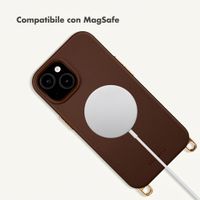 Selencia Rivièra MagSafe Back Cover with detachable hooks Apple iPhone 15 - Choco Brown