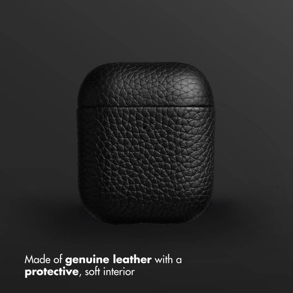 Accezz Genuine leather case  Apple AirPods 1 / 2 - Black