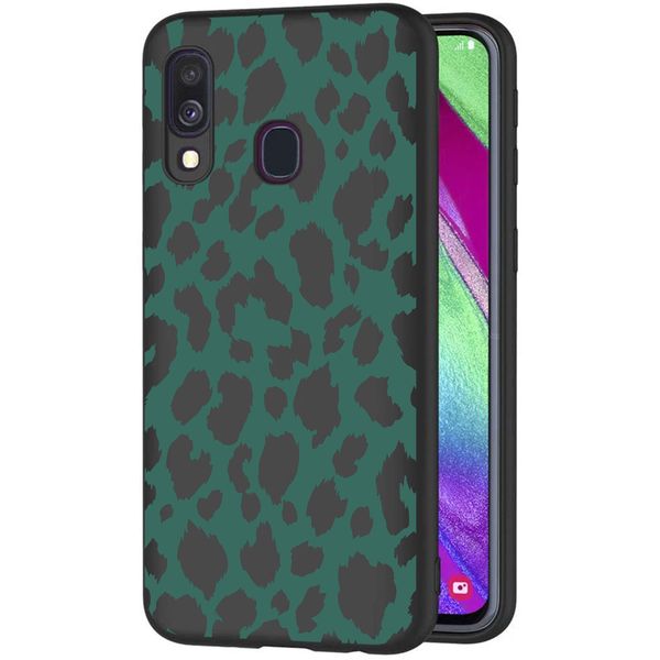 imoshion Design hoesje Samsung Galaxy A40 - Luipaard - Groen / Zwart