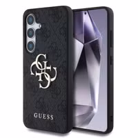 Guess 4G Metal Logo Backcover Samsung Galaxy S25 - Zwart