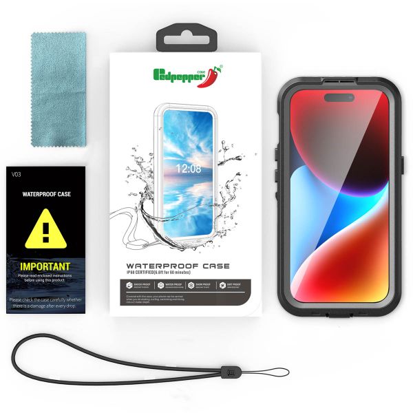 Redpepper Dot Plus Waterproof Backcover iPhone 15 - Zwart