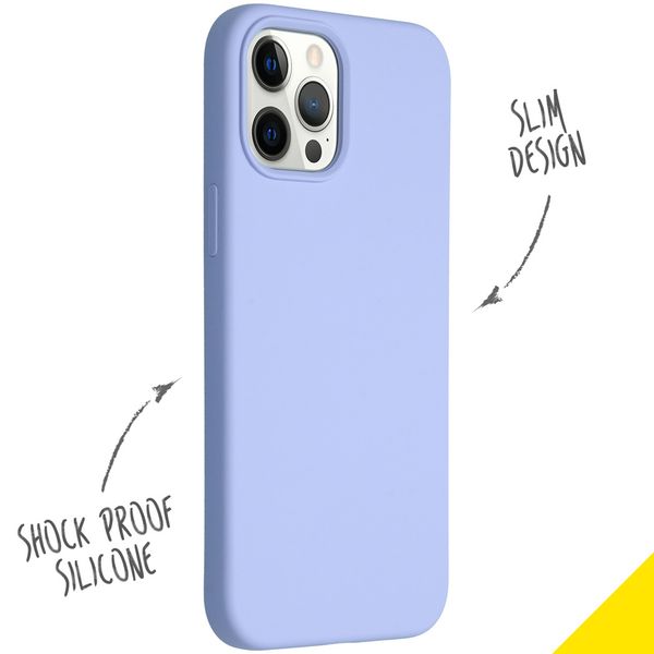 Accezz Liquid Silicone Backcover iPhone 12 Pro Max - Paars