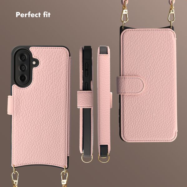 Selencia Riva Bookcase with MagSafe and phone strap Samsung Galaxy A37 (5G) - Old Pink