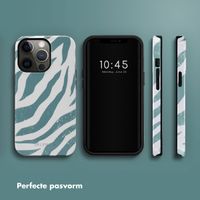 Selencia Vivid Tough Backcover iPhone 13 Pro - Colorful Zebra Pine Blue