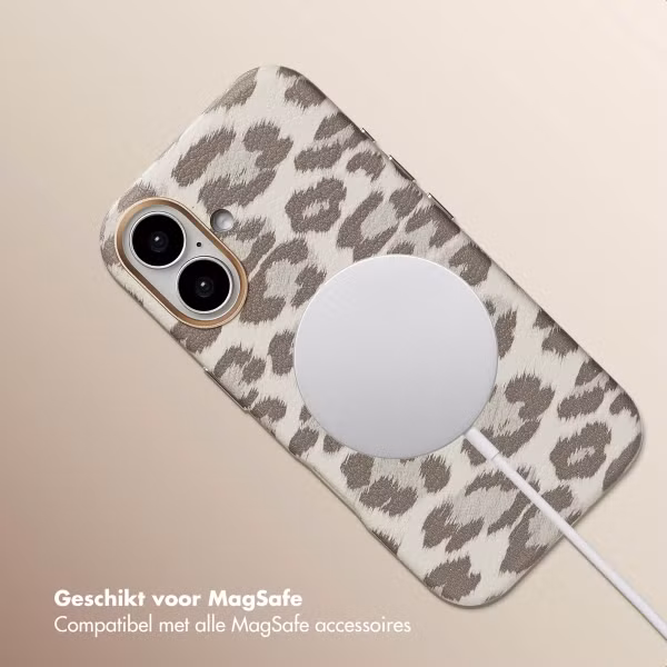 Selencia Sabi Backcover Panterprint met MagSafe Apple iPhone 16 - Soft Ivory