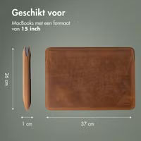 Accezz Leather Laptop hoes Apple MacBook 15 inch - Laptopsleeve - Cognac