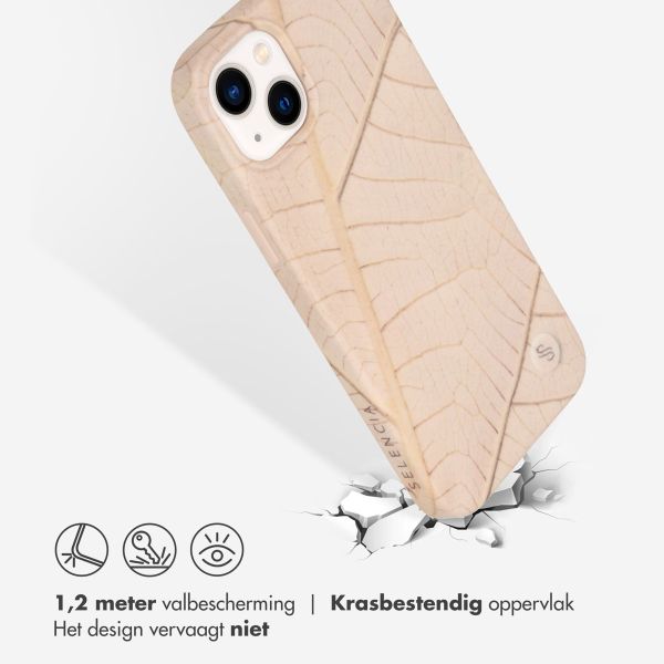 Selencia Aurora Fashion Backcover iPhone 14 Plus - Duurzaam hoesje - 100% gerecycled - Earth Leaf Beige