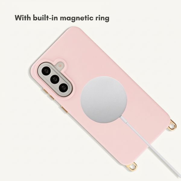Selencia Rivièra MagSafe Case with detachable hooks Samsung Galaxy A57 (5G) - Sorbet Pink