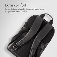 Accezz Leather Laptop rugzak 16 inch - Zwart