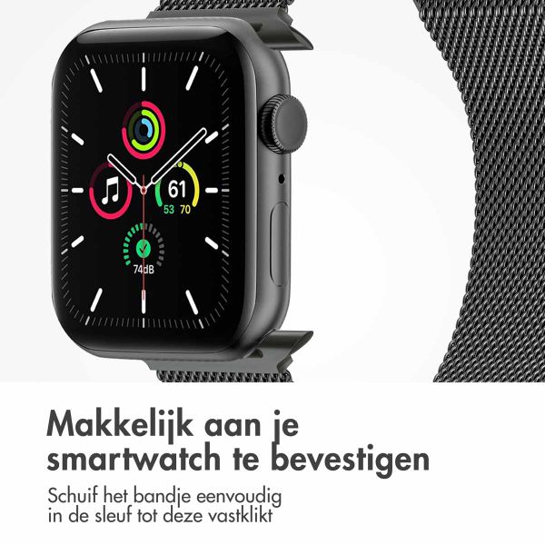 imoshion Milanees magnetisch bandje Apple Watch Series 1 t/m 9 / SE (38/40/41 mm) | Series 10 (42 mm) - Maat M - Space Grey