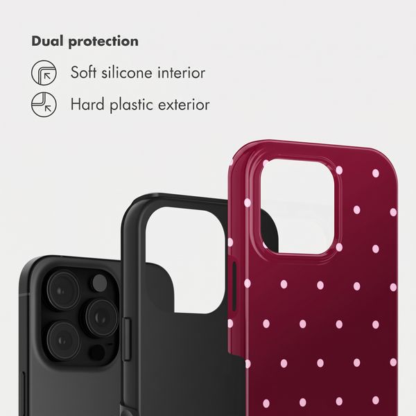 Selencia Vivid Back Cover Apple iPhone 16 Pro Max - Happy Dots Burgundy