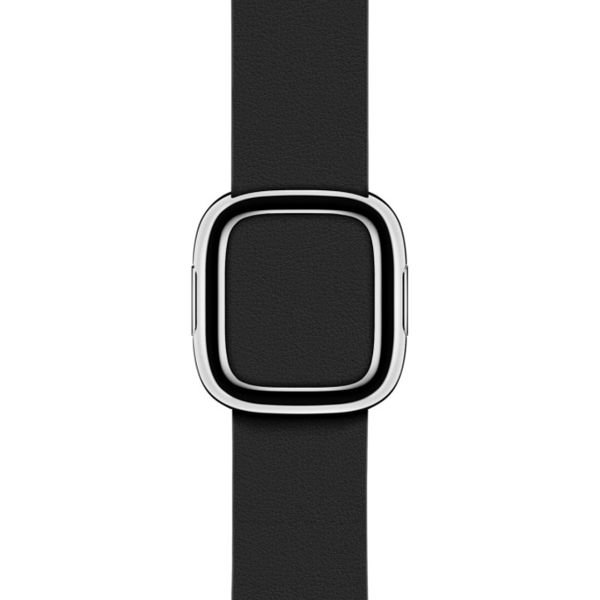 Apple Leather Band Modern Buckle Apple Watch Series 1 t/m 9 / SE (38/40/41 mm) | Series 10 (42 mm) - Maat M - Black