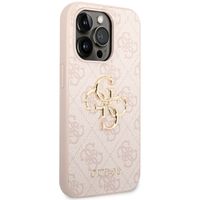 Guess 4G Metal Logo Backcover Apple iPhone 14 Pro - Roze