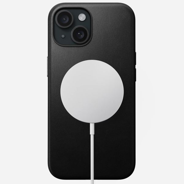 Nomad Modern Leather Case met MagSafe Apple iPhone 15 - Zwart