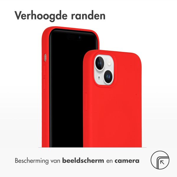 Accezz Liquid Silicone Backcover met MagSafe iPhone 15 Plus - Rood