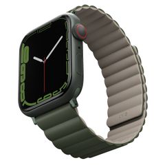 Uniq Revix dubbelzijdig bandje Apple Watch Series 1 t/m 11 / SE / Ultra (44/45/46/49 mm) - Pine (Green/Taupe)
