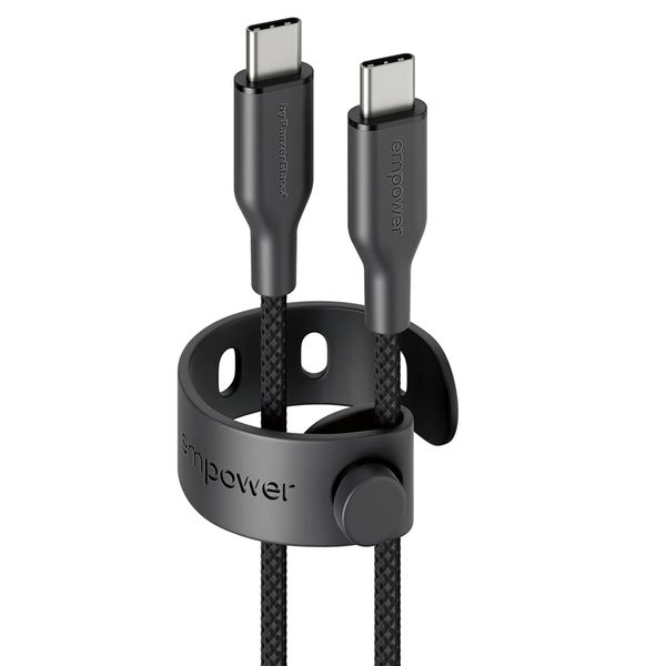 Empower by PanzerGlass Racing USB-C naar USB-C Oplaadkabel - 60W - 1,2 meter - Space Black