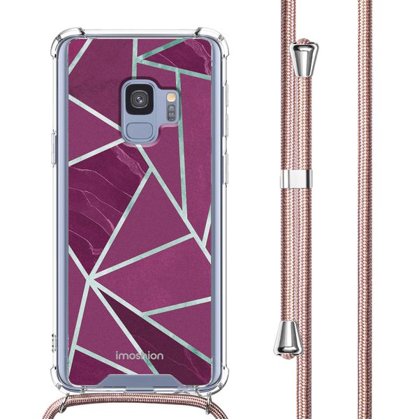 imoshion Design hoesje met koord Samsung Galaxy S9 - Bordeaux Graphic