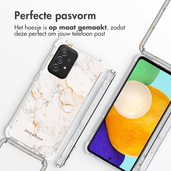 imoshion Design hoesje met koord Samsung Galaxy A52(s) (5G/4G) - White Marble