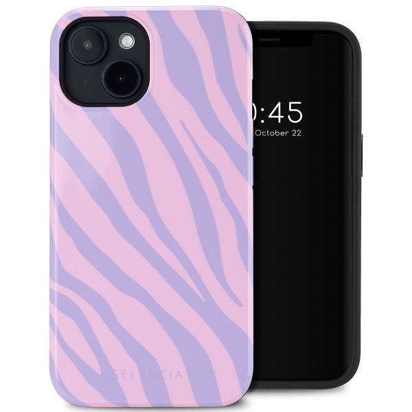 Selencia Vivid Backcover met MagSafe Apple iPhone 14 - Zebra Light Pink Lilac