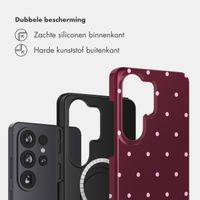 Selencia Vivid Backcover met MagSafe Samsung Galaxy S26 Ultra - Happy Dots Burgundy