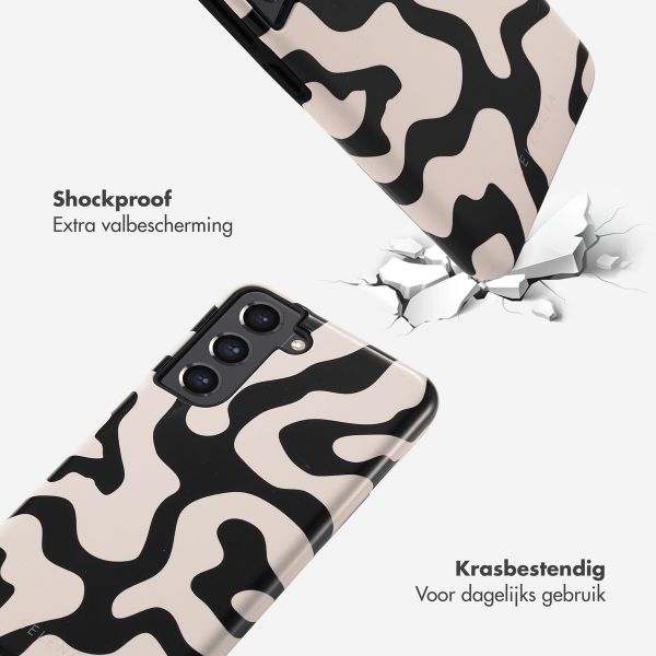 Selencia Vivid Backcover Samsung Galaxy S21 FE - Art Wave Black