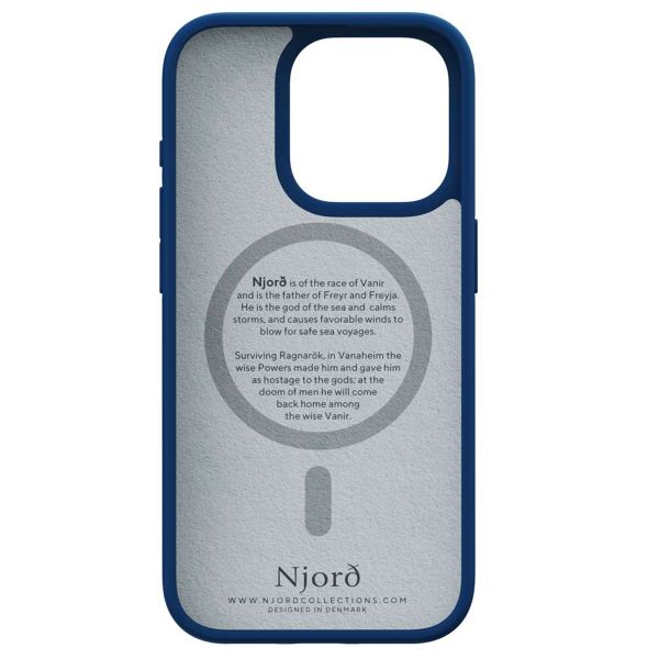 Njorð Collections Suède Comfort+ Case MagSafe iPhone 15 Pro - Blue