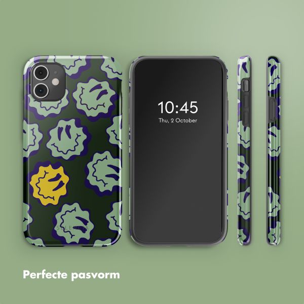 Selencia Vivid Tough Backcover iPhone 11 - Wavy Smiley Green