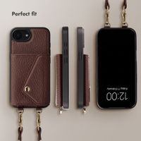 Selencia Sera Phone Case with Cord and Envelope Card Holder Apple iPhone 17e / 16e - Chocolate Brown