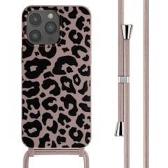 imoshion Siliconen design hoesje met koord Apple iPhone 15 Pro Max - Animal Pink