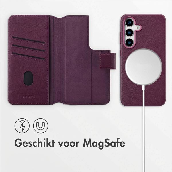 Accezz Leather Bookcase 2-in-1 met MagSafe Samsung Galaxy S25 - Heath Purple