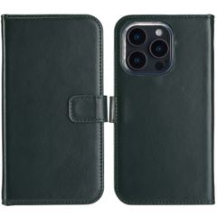 Selencia Echt Leren Bookcase Apple iPhone 16 Pro - Groen