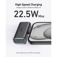 Anker Nano Powerbank met ingebouwde USB-C connector - 5.000 mAh - Zwart