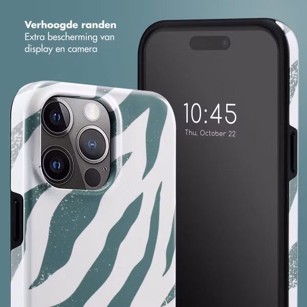 Selencia Vivid Backcover Apple iPhone 15 Pro Max - Colorful Zebra Pine Blue