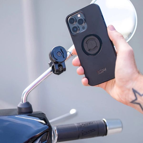 SP Connect Mirror Mount Pro SPC+ - Telefoonhouder voor motor en scooter - Spiegel bevestiging - Verstelbaar - Zwart