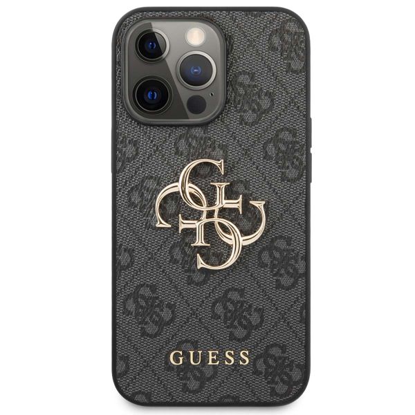 Guess 4G Metal Logo Backcover iPhone 13 Pro - Grijs