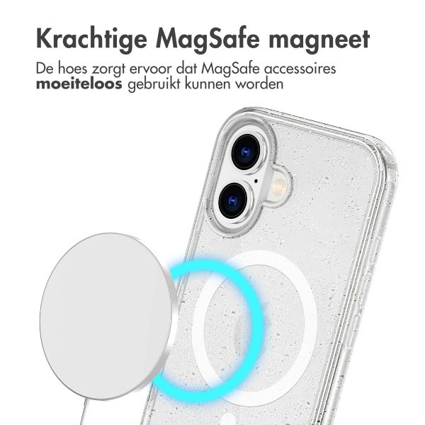imoshion Sparkle Backcover met MagSafe Apple iPhone 16 - Glitter Transparant