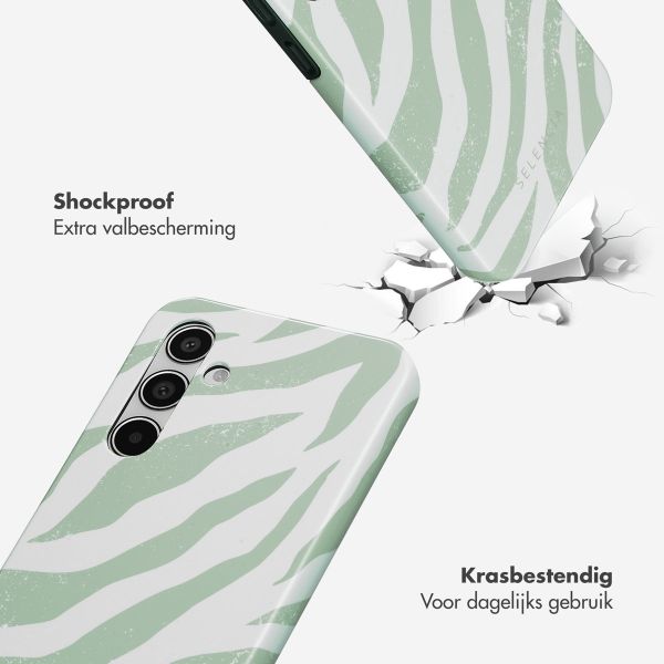 Selencia Vivid Tough Backcover Samsung Galaxy A55 - Colorful Zebra Sage Green