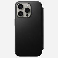 Nomad Modern Leather FolioBookcase Apple iPhone 15 Pro - Zwart