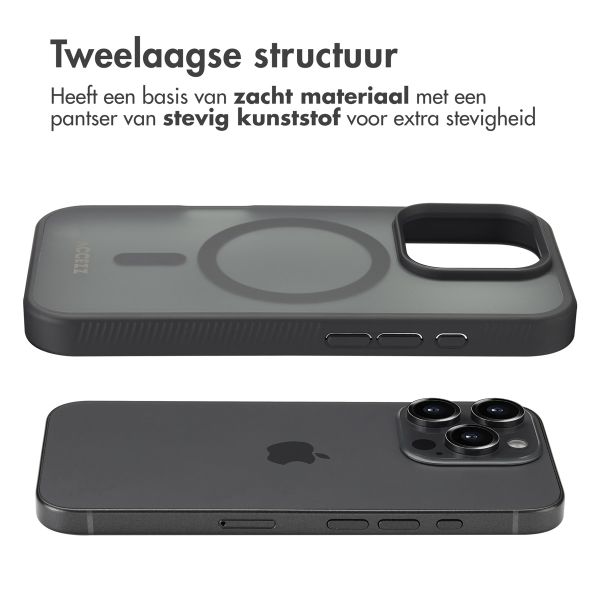 Accezz Rugged Frosted MagSafe Backcover Apple iPhone 16 Pro - Zwart