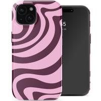 Selencia Vivid Back Cover Apple iPhone 15 - Wavy Swirl Pink Plum